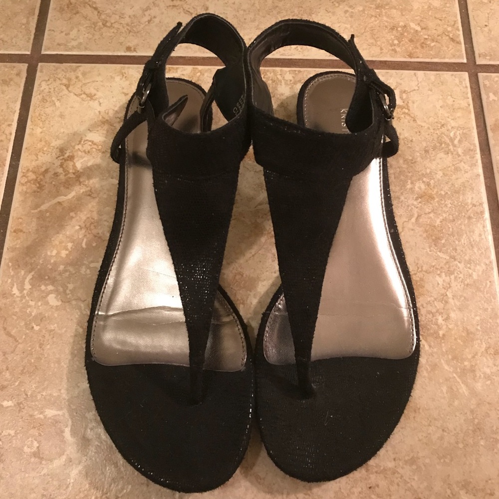 Black Sandals with Subtle Shimmer